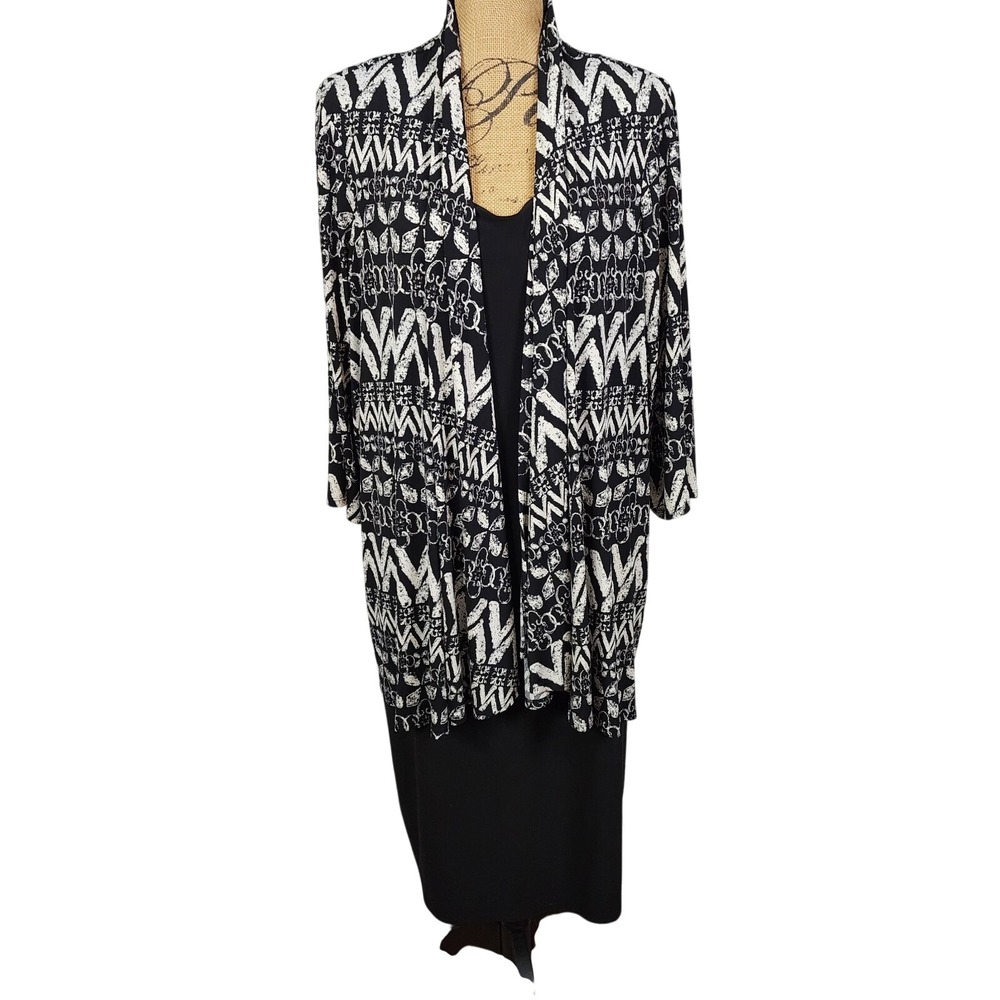 Vintage R&M‎ RICHARDS Size 3X Layered Sheath Dress Attached Jacket Long Sleeve